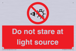 Do not stare at light source